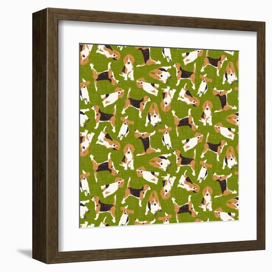 Beagle Scatter (Variant 3)-Sharon Turner-Framed Art Print