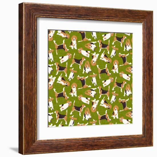 Beagle Scatter (Variant 3)-Sharon Turner-Framed Art Print