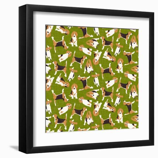 Beagle Scatter (Variant 3)-Sharon Turner-Framed Art Print