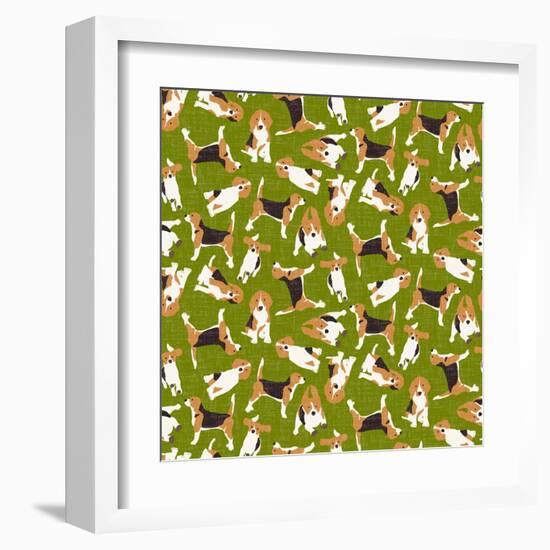 Beagle Scatter (Variant 3)-Sharon Turner-Framed Art Print