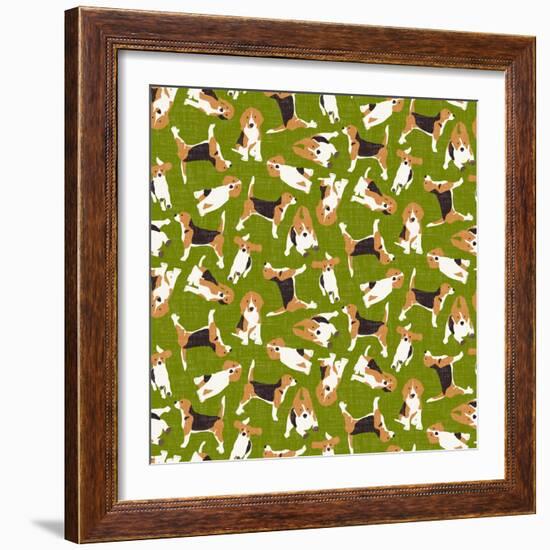 Beagle Scatter (Variant 3)-Sharon Turner-Framed Art Print