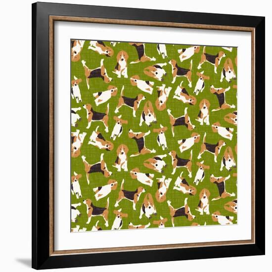 Beagle Scatter (Variant 3)-Sharon Turner-Framed Art Print