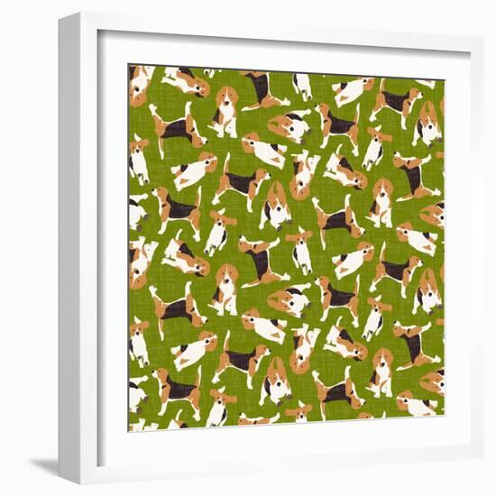 Beagle Scatter (Variant 3)-Sharon Turner-Framed Art Print