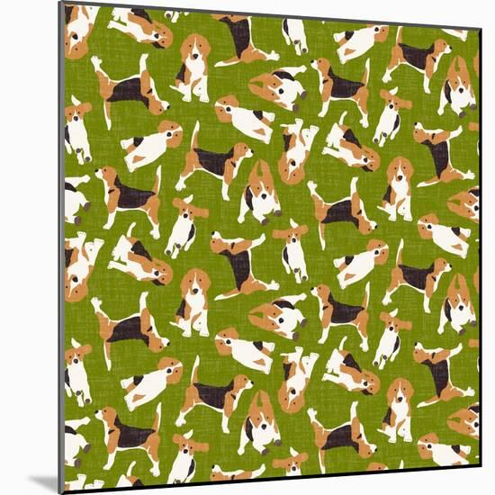 Beagle Scatter (Variant 3)-Sharon Turner-Mounted Art Print