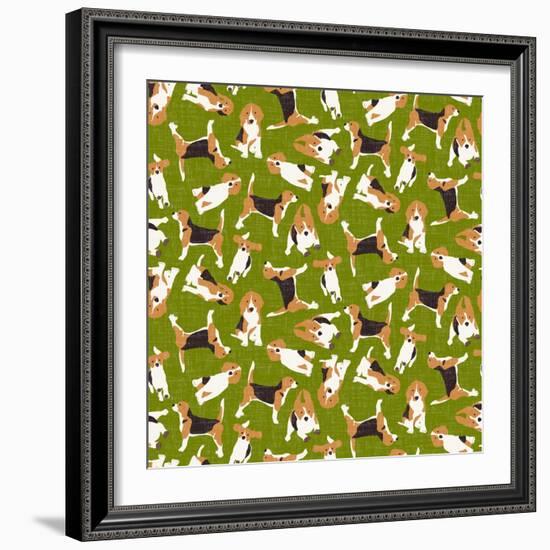 Beagle Scatter (Variant 3)-Sharon Turner-Framed Art Print