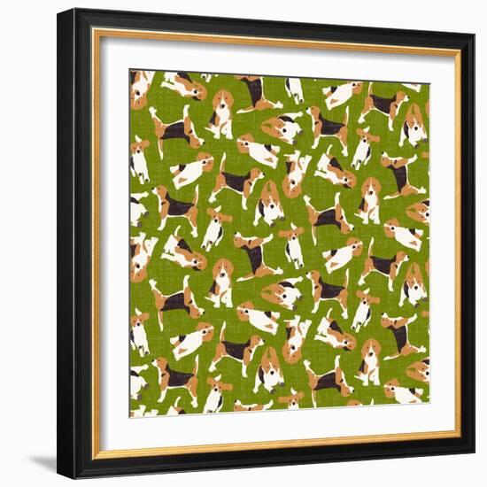 Beagle Scatter (Variant 3)-Sharon Turner-Framed Art Print