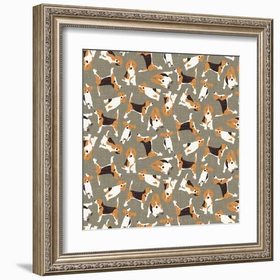 Beagle Scatter (Variant 4)-Sharon Turner-Framed Art Print