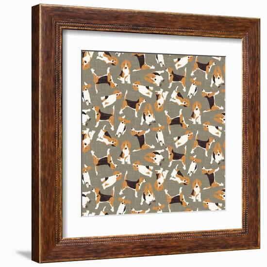 Beagle Scatter (Variant 4)-Sharon Turner-Framed Art Print