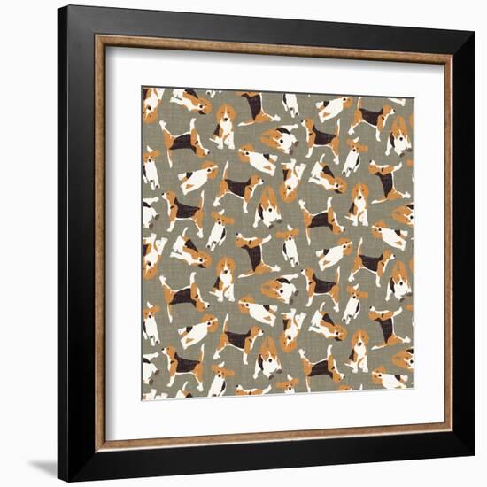 Beagle Scatter (Variant 4)-Sharon Turner-Framed Art Print