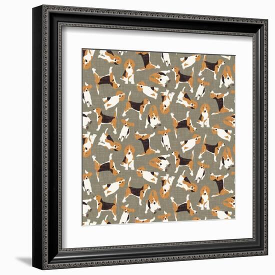 Beagle Scatter (Variant 4)-Sharon Turner-Framed Art Print