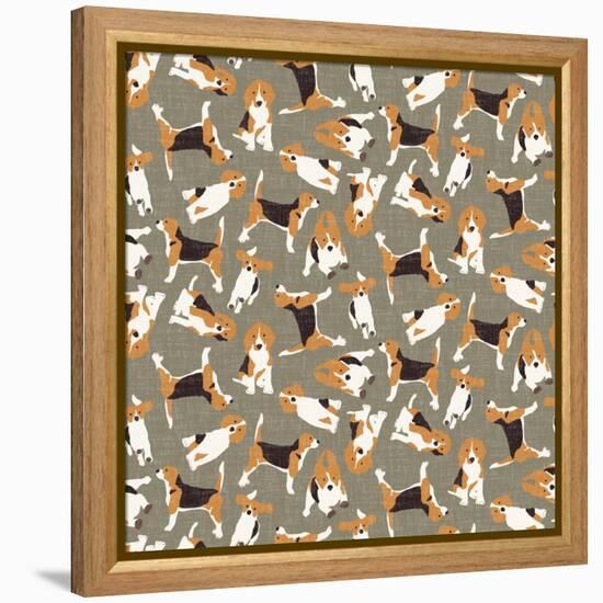 Beagle Scatter (Variant 4)-Sharon Turner-Framed Stretched Canvas