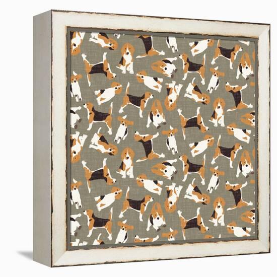 Beagle Scatter (Variant 4)-Sharon Turner-Framed Stretched Canvas