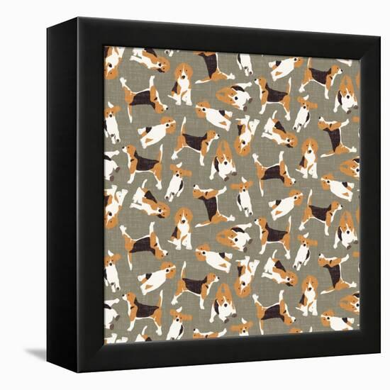 Beagle Scatter (Variant 4)-Sharon Turner-Framed Stretched Canvas