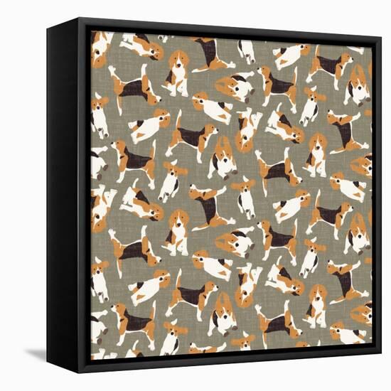 Beagle Scatter (Variant 4)-Sharon Turner-Framed Stretched Canvas