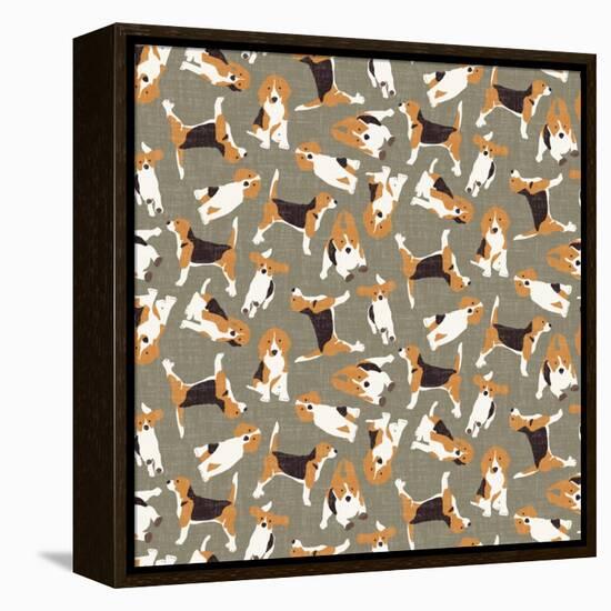 Beagle Scatter (Variant 4)-Sharon Turner-Framed Stretched Canvas