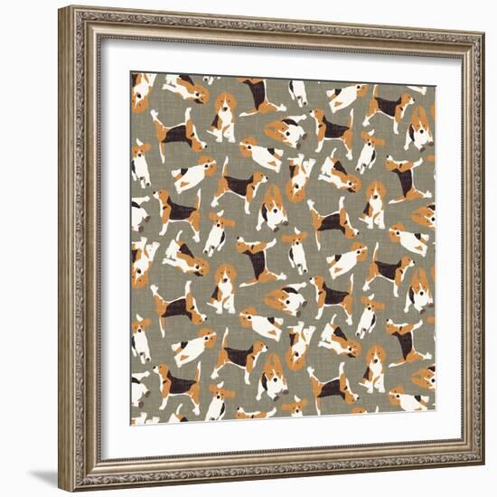 Beagle Scatter (Variant 4)-Sharon Turner-Framed Art Print