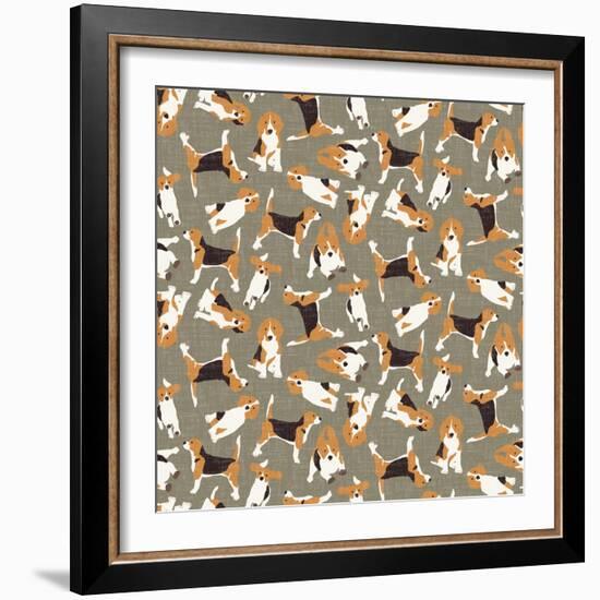 Beagle Scatter (Variant 4)-Sharon Turner-Framed Art Print