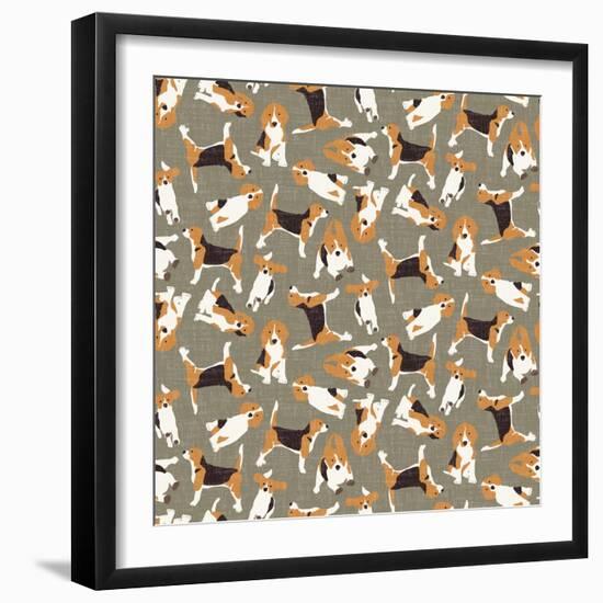 Beagle Scatter (Variant 4)-Sharon Turner-Framed Art Print