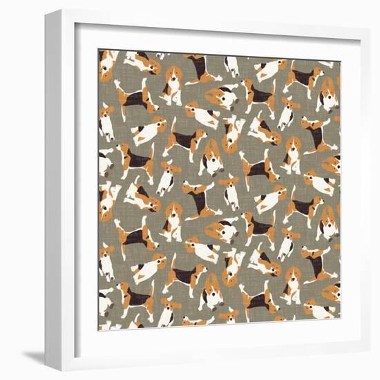 Beagle Scatter (Variant 4)-Sharon Turner-Framed Art Print