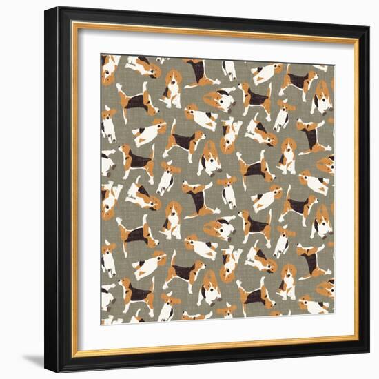 Beagle Scatter (Variant 4)-Sharon Turner-Framed Art Print