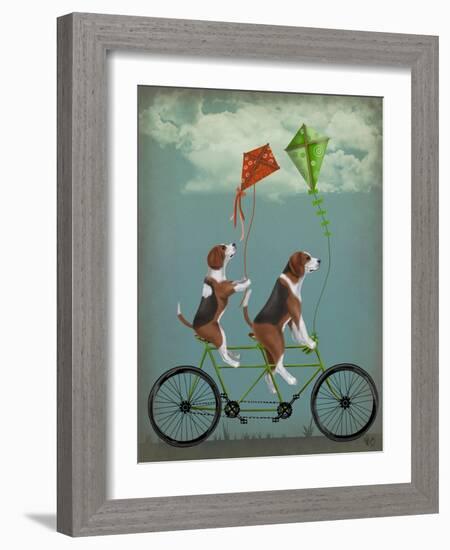 Beagle Tandem-Fab Funky-Framed Art Print