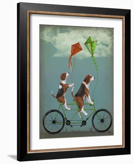 Beagle Tandem-Fab Funky-Framed Art Print