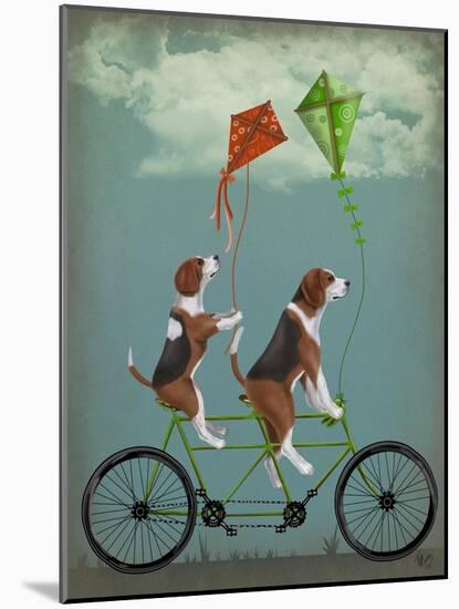 Beagle Tandem-Fab Funky-Mounted Art Print