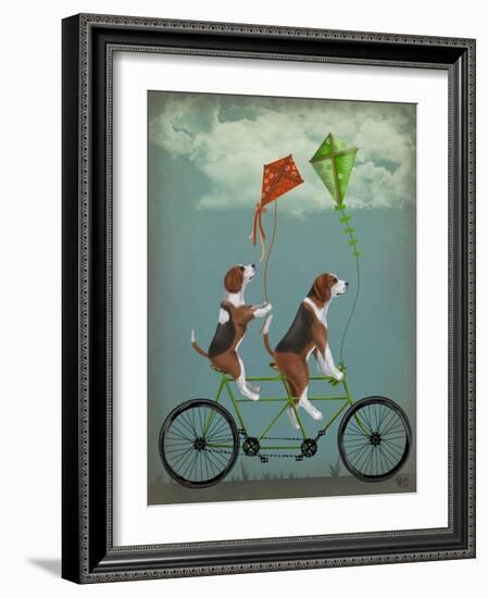 Beagle Tandem-Fab Funky-Framed Art Print