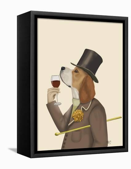 Beagle Wine Snob-Fab Funky-Framed Stretched Canvas