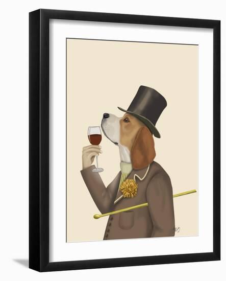 Beagle Wine Snob-Fab Funky-Framed Art Print