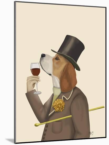 Beagle Wine Snob-Fab Funky-Mounted Art Print