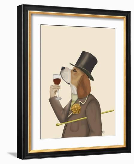 Beagle Wine Snob-Fab Funky-Framed Art Print