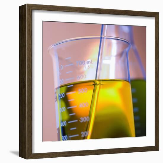 Beaker Filled with Liquid-null-Framed Photographic Print