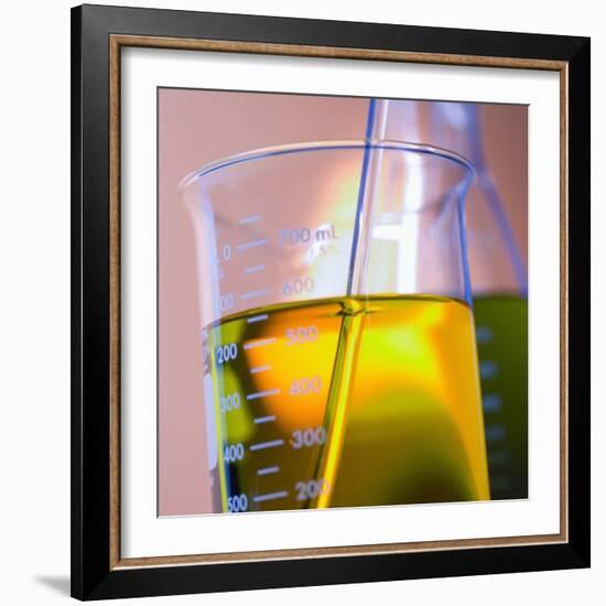 Beaker Filled with Liquid-null-Framed Photographic Print