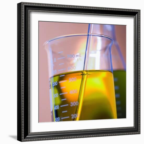 Beaker Filled with Liquid-null-Framed Photographic Print