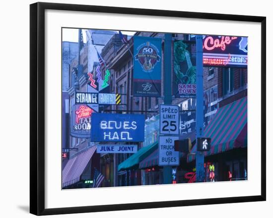 Beale Street Entertainment Area, Memphis, Tennessee, USA-Walter Bibikow-Framed Photographic Print