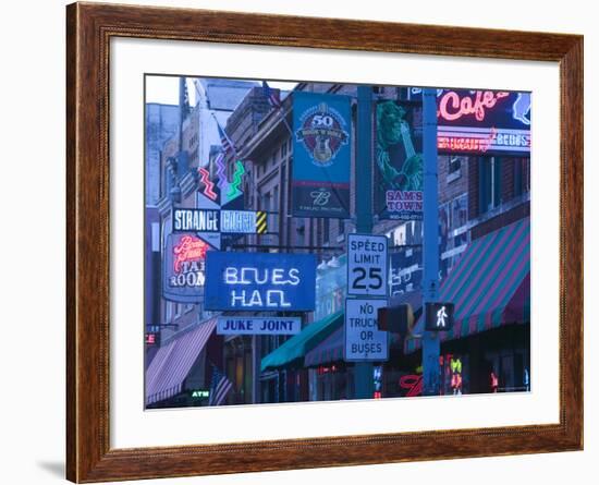 Beale Street Entertainment Area, Memphis, Tennessee, USA-Walter Bibikow-Framed Photographic Print