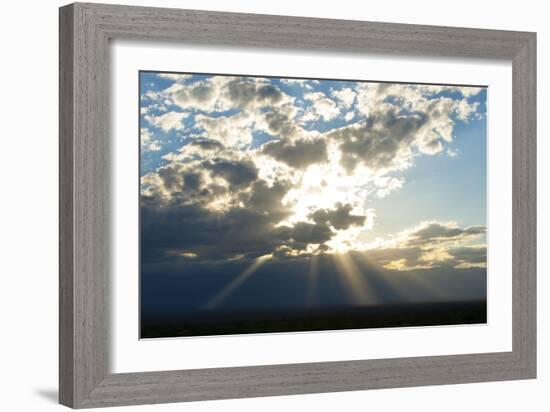 Beams of sunlight shine down to earth, Catamarca, Argentina, South America-Alex Treadway-Framed Photographic Print