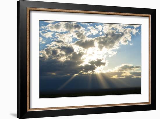 Beams of sunlight shine down to earth, Catamarca, Argentina, South America-Alex Treadway-Framed Photographic Print