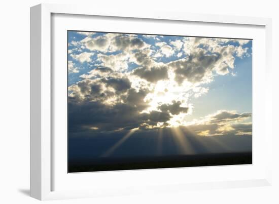 Beams of sunlight shine down to earth, Catamarca, Argentina, South America-Alex Treadway-Framed Photographic Print