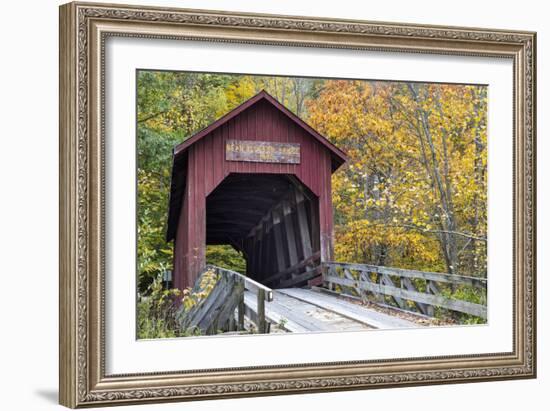 Bean Blossom Covered Bridge in Brown County, Indiana, USA-Chuck Haney-Framed Photographic Print