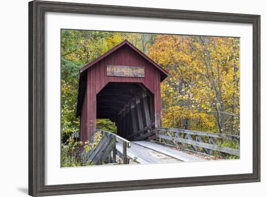 Bean Blossom Covered Bridge in Brown County, Indiana, USA-Chuck Haney-Framed Photographic Print