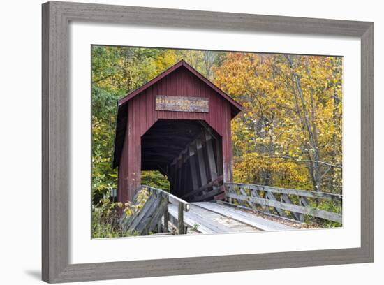 Bean Blossom Covered Bridge in Brown County, Indiana, USA-Chuck Haney-Framed Photographic Print