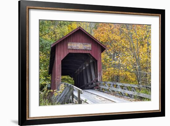 Bean Blossom Covered Bridge in Brown County, Indiana, USA-Chuck Haney-Framed Photographic Print