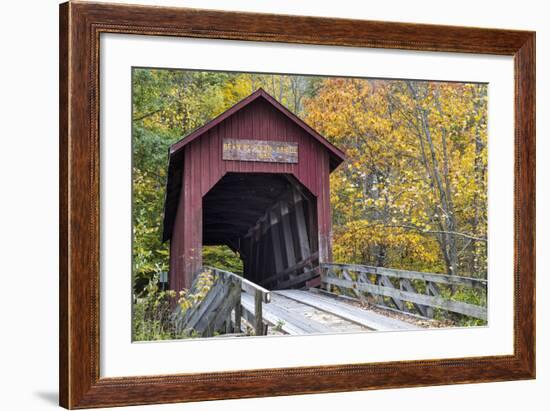 Bean Blossom Covered Bridge in Brown County, Indiana, USA-Chuck Haney-Framed Photographic Print