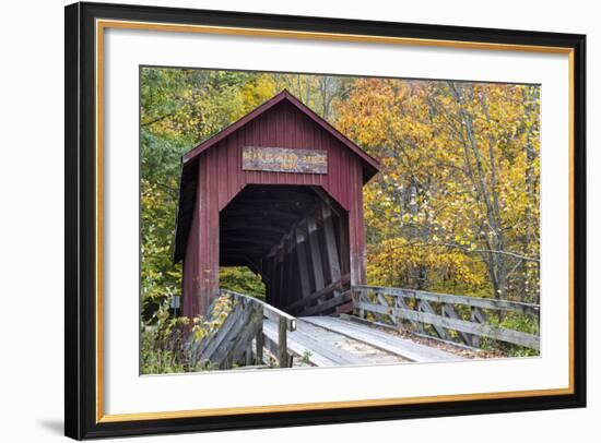 Bean Blossom Covered Bridge in Brown County, Indiana, USA-Chuck Haney-Framed Photographic Print