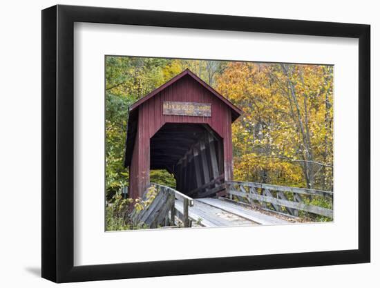 Bean Blossom Covered Bridge in Brown County, Indiana, USA-Chuck Haney-Framed Photographic Print