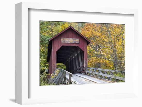 Bean Blossom Covered Bridge in Brown County, Indiana, USA-Chuck Haney-Framed Photographic Print