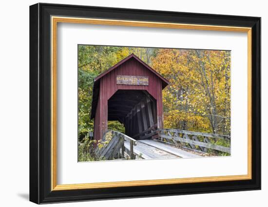 Bean Blossom Covered Bridge in Brown County, Indiana, USA-Chuck Haney-Framed Photographic Print