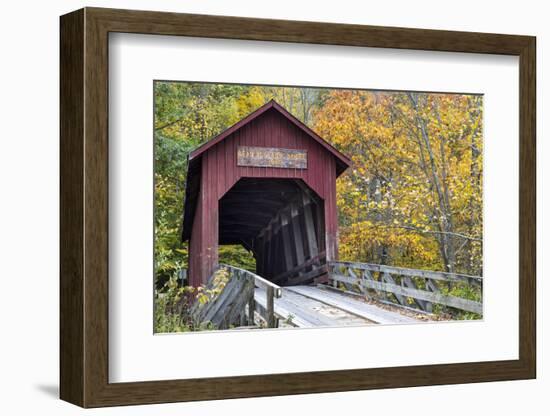 Bean Blossom Covered Bridge in Brown County, Indiana, USA-Chuck Haney-Framed Premium Photographic Print